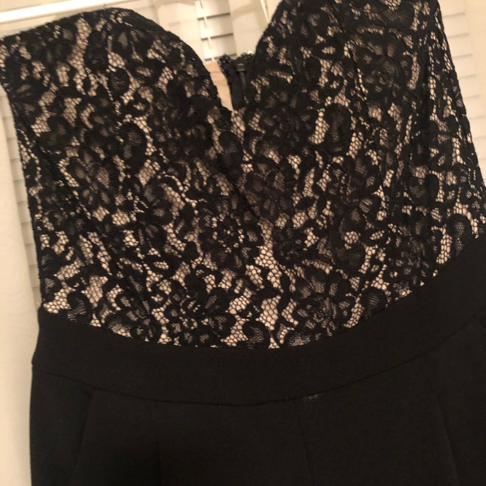 Strapless lace top jumpsuit
